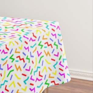 Cute colourful lines patterns tablecloth