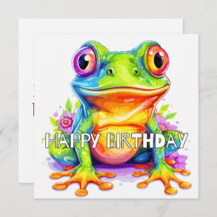 Cute Colourful Little Froggie Card