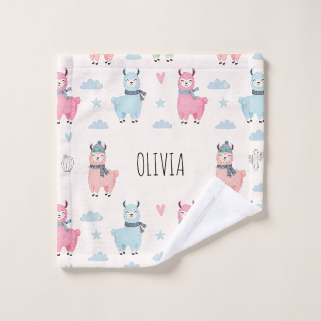 Cute Colourful Llamas Alpacas Wash Cloth (Wash Cloth)
