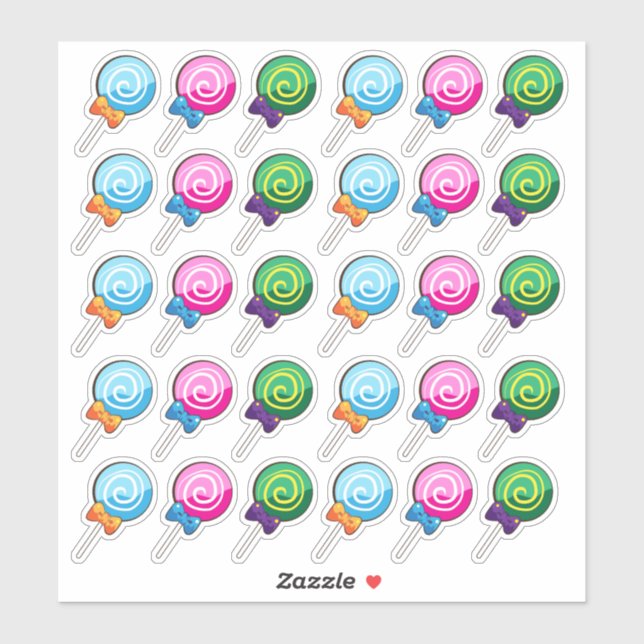 Cute Colourful Lollipop (Sheet)