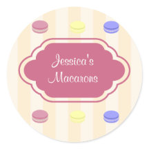 Cute Colourful Macarons Bakery Product Label