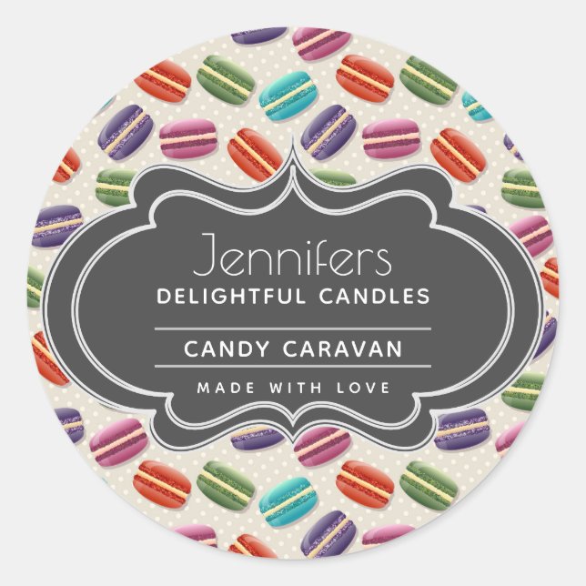 Cute Colourful Macarons Pattern Candle Soap Scent Classic Round Sticker (Front)