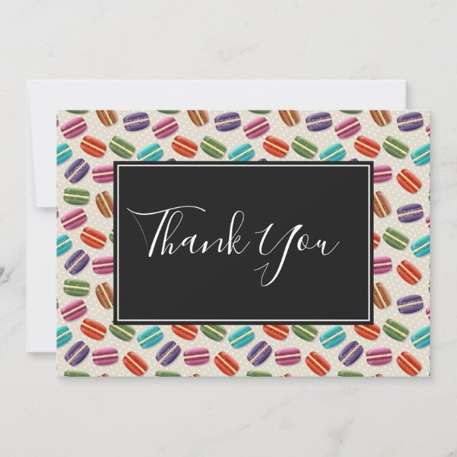 Cute Colourful Macarons Pattern Thank You (Front)