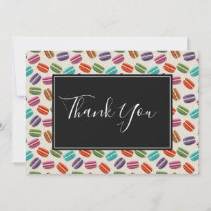 Cute Colourful Macarons Pattern Thank You Card