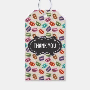 Cute Colourful Macarons Pattern Thank You Gift Tags