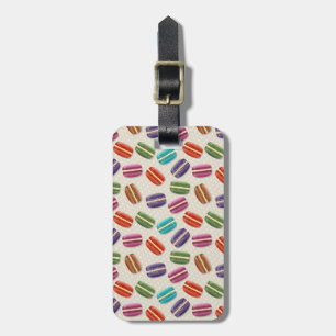 Cute Colourful Macarons Pattern with Polka Dots Luggage Tag