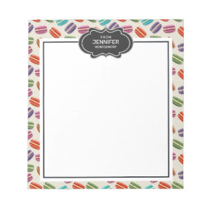 Cute Colourful Macarons Pattern with Polka Dots Notepad