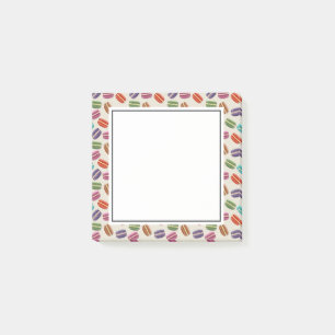 Cute Colourful Macarons Pattern with Polka Dots Post-it Notes