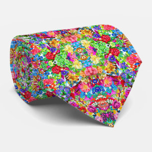 Cute colourful magic flowers tie