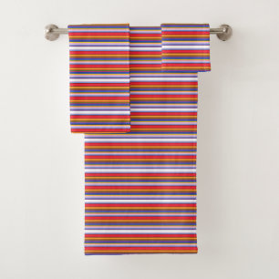 Cute colourful magic stripes bath towel set