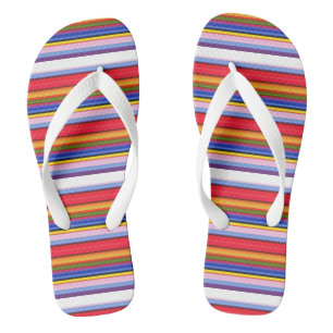 Cute colourful magic stripes flip flops