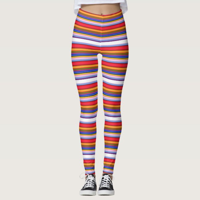 Cute colourful magic stripes leggings (Front)