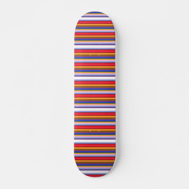 Cute colourful magic stripes skateboard (Front)