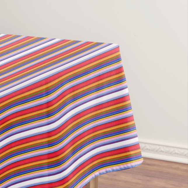 Cute colourful magic stripes tablecloth (In Situ)
