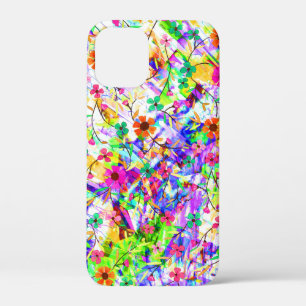 Cute colourful magic summer flowers iPhone 12 mini case