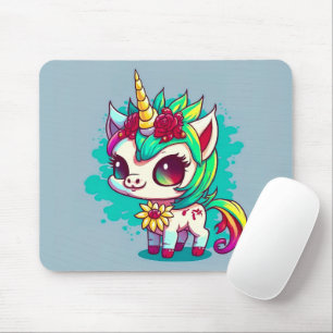 Cute Colourful Magical Creature Unicorn Artwork   Mouse Mat