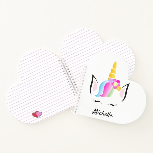 Cute Colourful Magical custom Unicorn Notebook (Inside)
