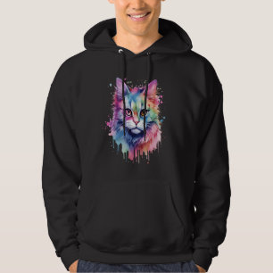 Cute Colourful Maine Coon Cat Face For Cat Lover Hoodie