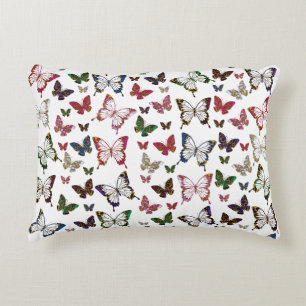 Cute Colourful Marble Butterfly Spring Pattern Decorative Cushion
