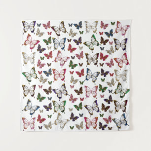 Cute Colourful Marble Butterfly Spring Pattern Tapestry