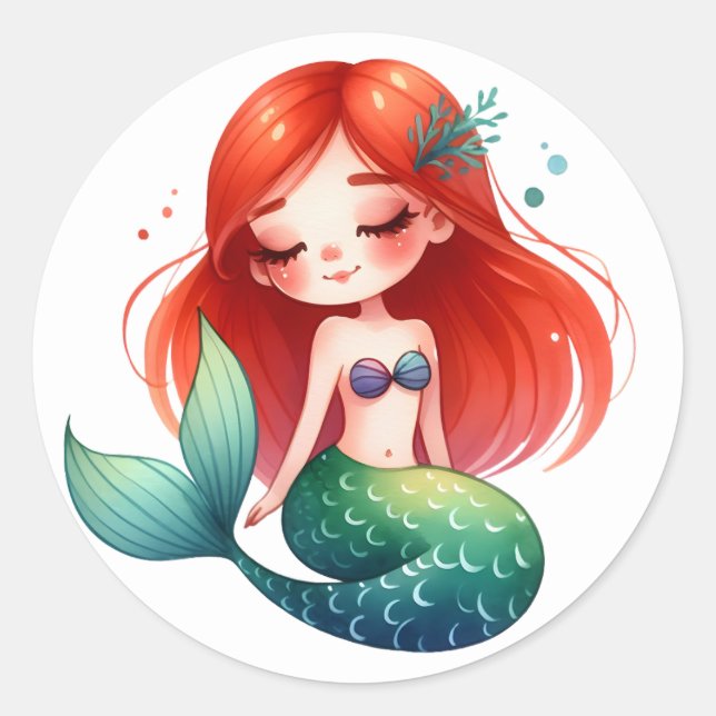 Cute Colourful Mermaid Stickers (Front)