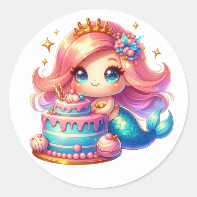 Cute Colourful Mermaid Stickers (Front)