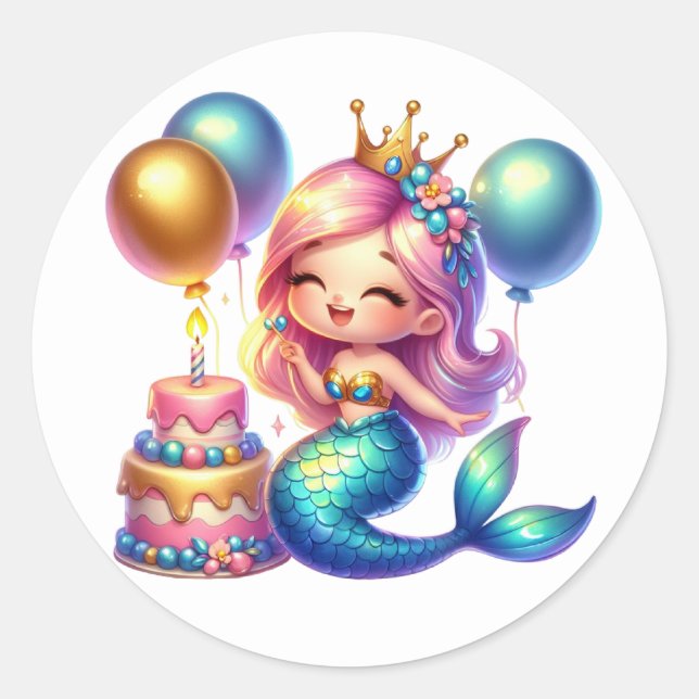 Cute Colourful Mermaid Stickers (Front)