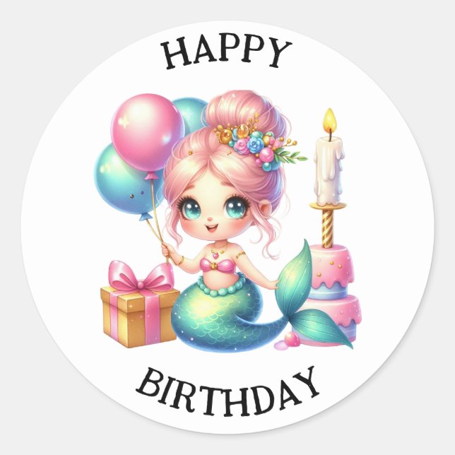 Cute Colourful Mermaid Stickers (Front)