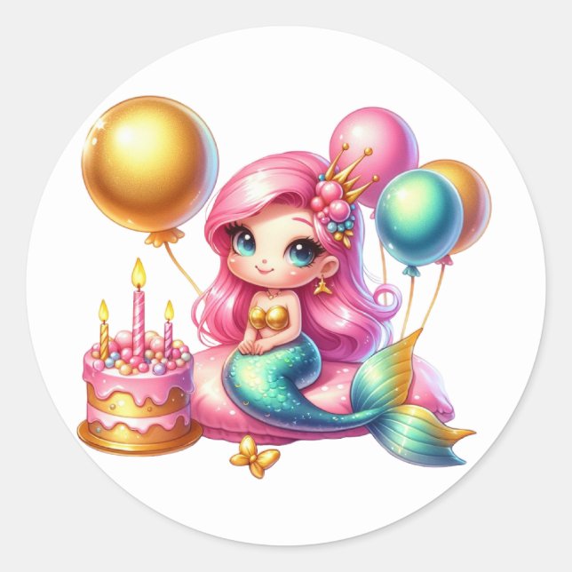 Cute Colourful Mermaid Stickers (Front)