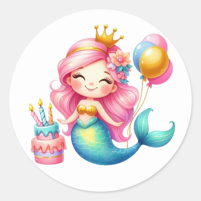 Cute Colourful Mermaid Stickers (Front)
