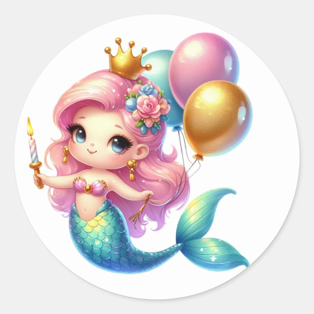 Cute Colourful Mermaid Stickers (Front)