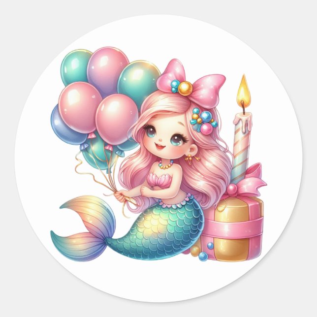 Cute Colourful Mermaid Stickers (Front)
