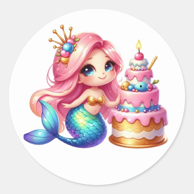 Cute Colourful Mermaid Stickers (Front)