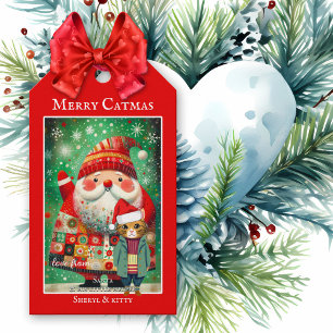Cute Colourful Merry Catmas Christmas Gift Tags