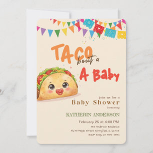 Cute Colourful Mexican Fiesta Taco Baby Shower Invitation