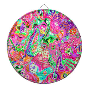 Cute colourful mixed abstract monsters dartboard