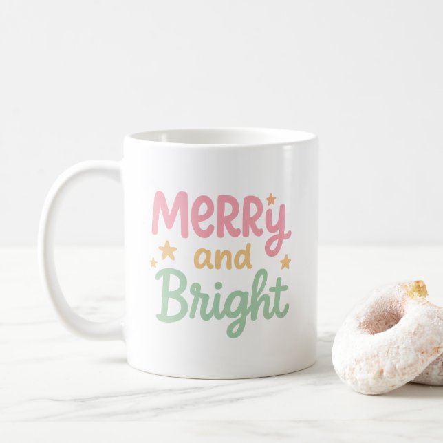 Cute Colourful Modern Christmas Coffee Mug (With Donut)