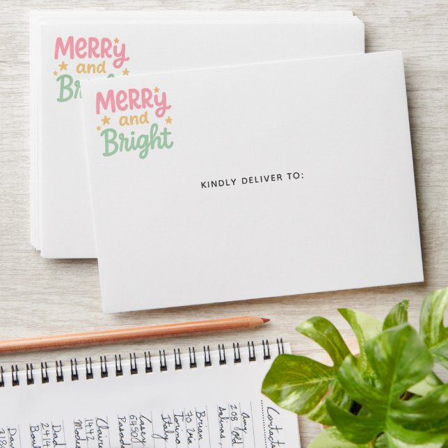 Cute Colourful Modern Christmas Envelope (Stacked)