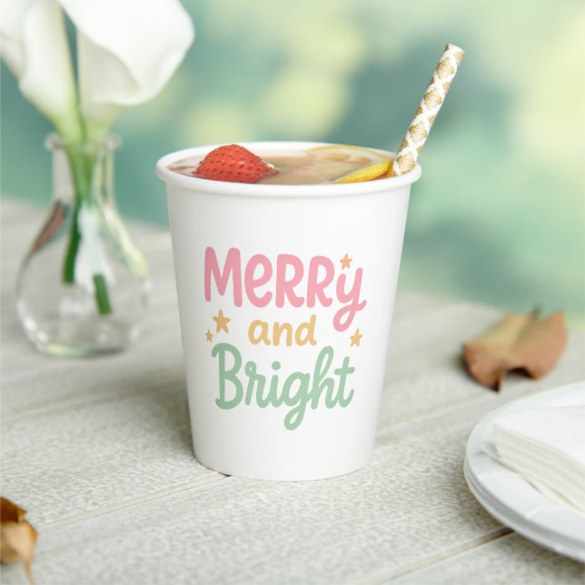 Cute Colourful Modern Christmas Paper Cups (Insitu)