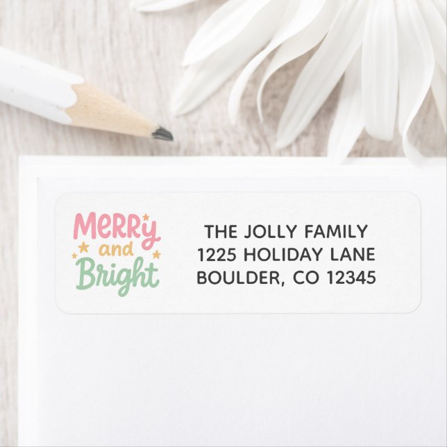 Cute Colourful Modern Christmas Return Address (Insitu)