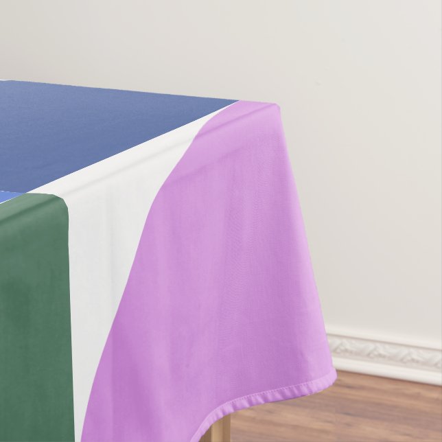 Cute Colourful Modern Geometric Shapes Pattern Blu Tablecloth (In Situ)