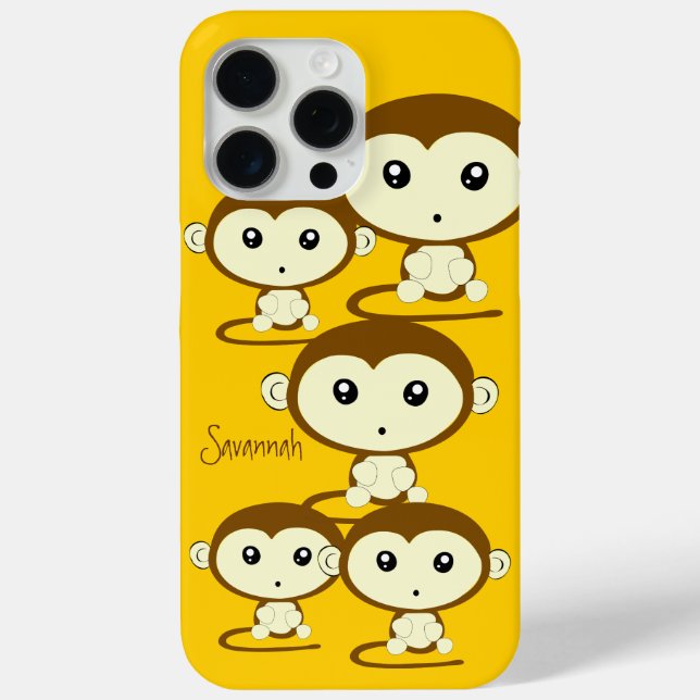Cute Colourful Monkeys Change Yellow to any Colour Case-Mate iPhone Case (Back)