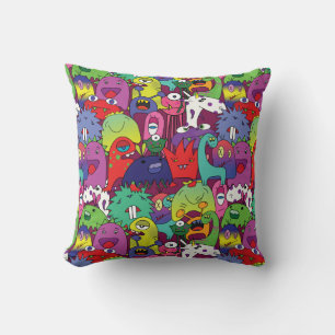 👾 Cute colourful monsters Cushion