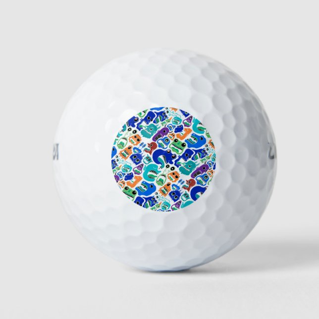 Cute colourful monsters face patterns Case-Mate iP Golf Balls (Front)