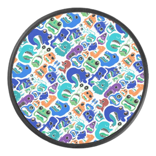 Cute colourful monsters face patterns Case-Mate iP Hockey Puck (Front)