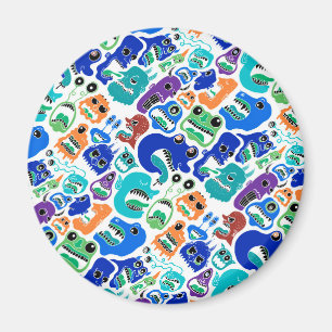 Cute colourful monsters face patterns Case-Mate iP Magnet