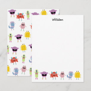 Cute Colourful Monsters Funny Kids Children Card