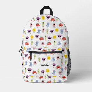 Cute Colourful Monsters Funny Kids School Printed Backpack