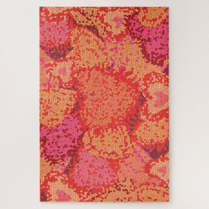 Cute colourful mosaic hearts background design jigsaw puzzle