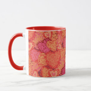Cute colourful mosaic hearts background design mug